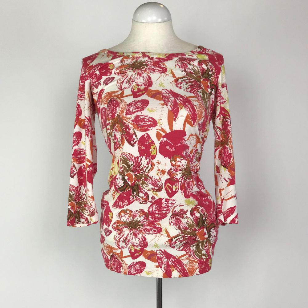 CAbi Splashy Floral Tee Style #886 Size Medium